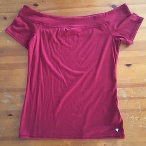Guess Deep Red Off the Shoulder Top